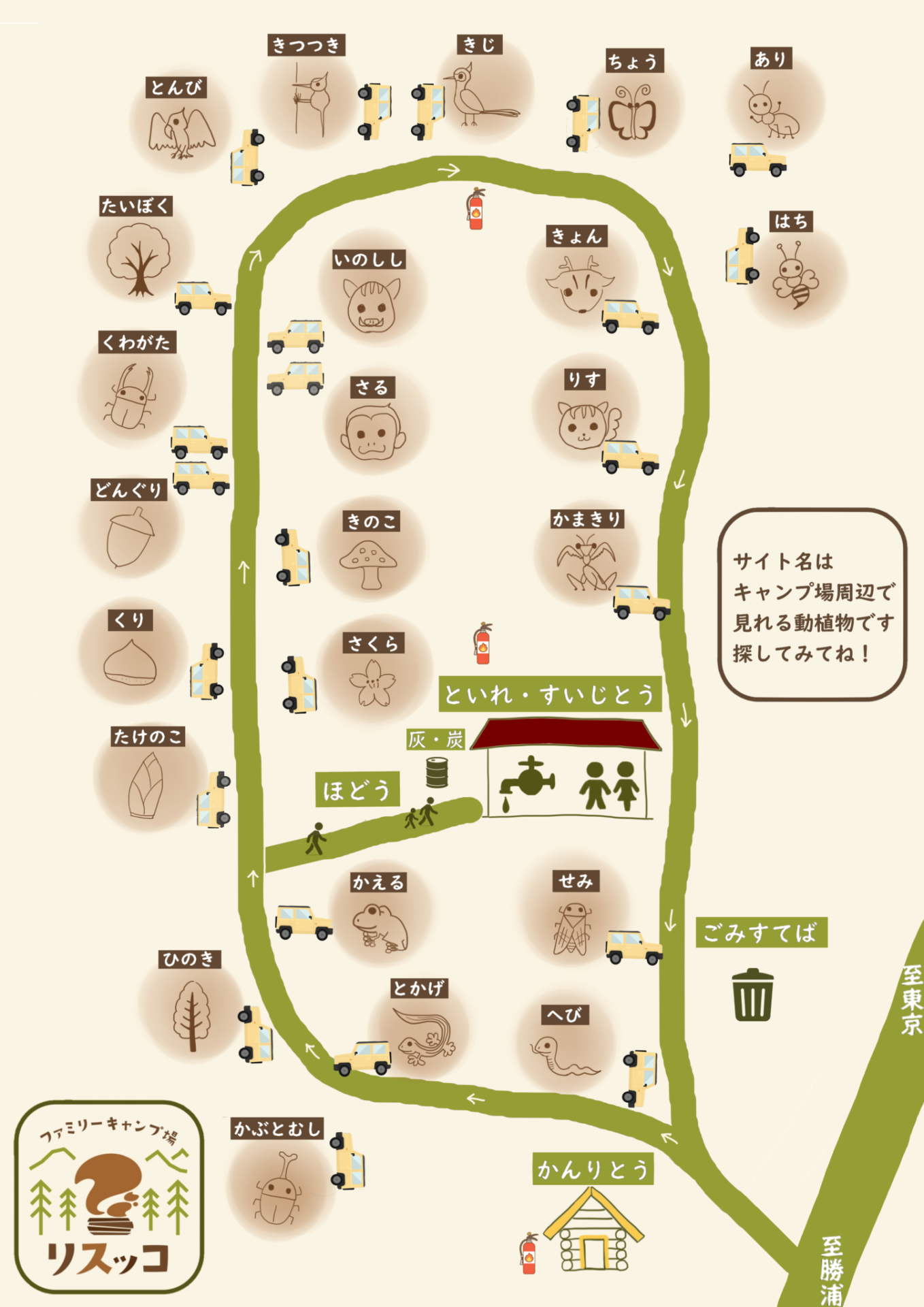 キャンプ場の地図